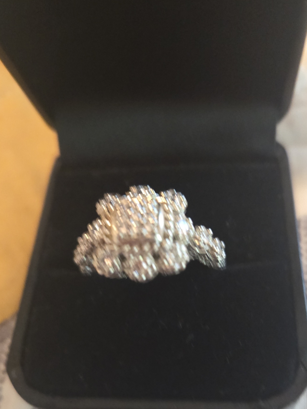 Judith Ripka SilverDiamonique Cluster Cocktail Ring